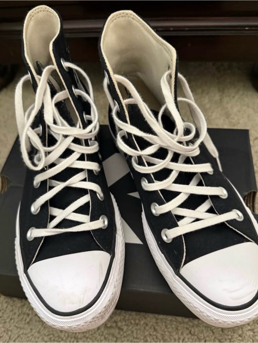 Converse Classic High-Top Canvas Sneakers - Black with white Stars